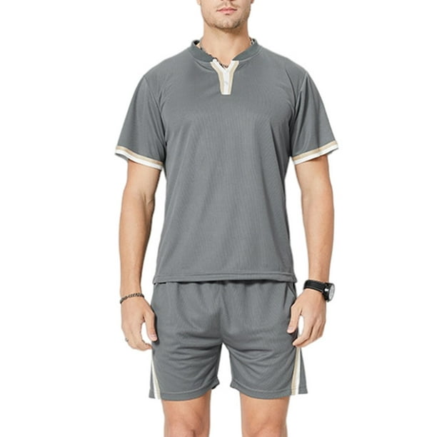 Summer Mens Casual T-Shirts and Shorts Running Jogging Athletic Sports Set 